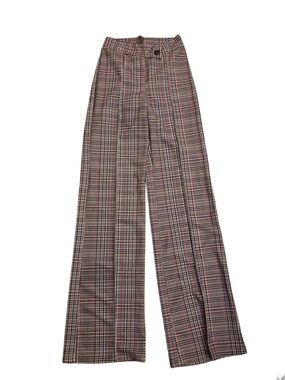 Bella Canvas Wide Leg Plaid Pants in Brown and Black